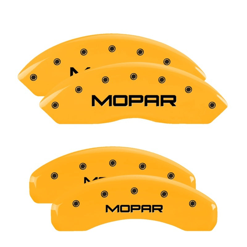 MGP 4 Caliper Covers Engraved F & R Chrysler Wing Yellow Finish Black Char 2007 Chrysler Crossfire