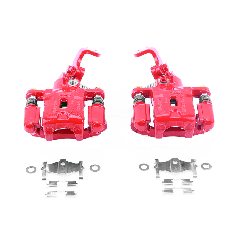 Étriers arrière rouges Power Stop 05-06 Hyundai Elantra avec supports - Paire