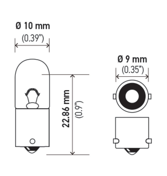 Ampoule Hella 3893 12V 4W BA9s T2.75