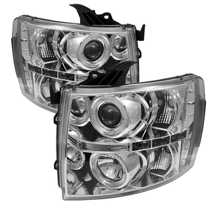 Phares de projecteur Spyder Chevy Silverado 1500 07-13 LED Halo LED Chrm PRO-YD-CS07-HL-C