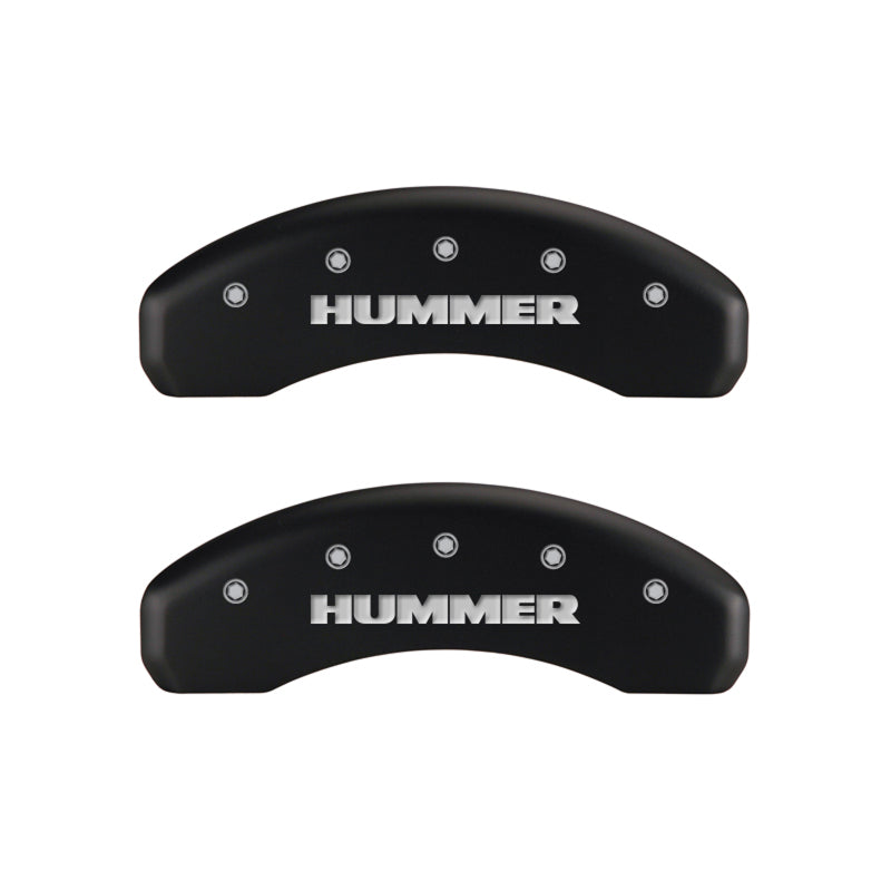 Couvre-étriers MGP 4 gravés avant et arrière finition rouge Hummer argent ch