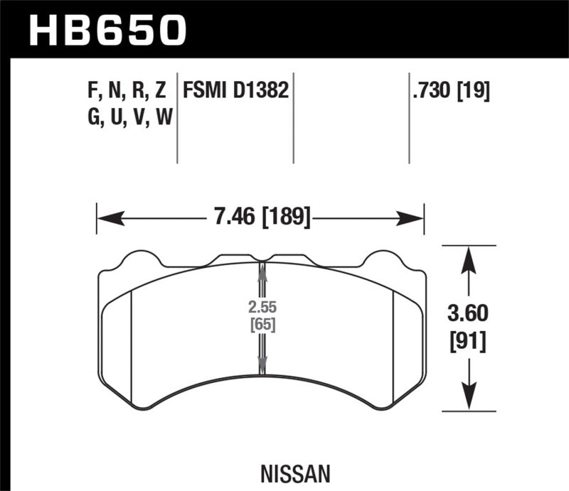 Plaquettes de frein avant HPS pour Nissan GT-R 09-11 Hawk