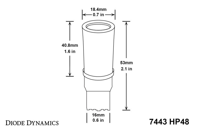 Ampoule LED Diode Dynamics 7443 HP48 LED - Ambre Lot de 4