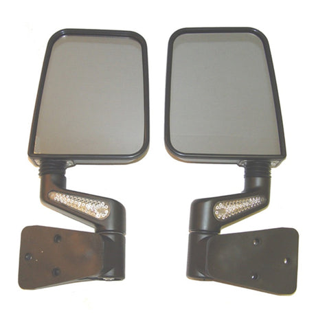 Kit de rétroviseurs extérieurs chauffants noirs Rugged Ridge 87-02 Jeep Wrangler YJ/TJ avec signaux LED