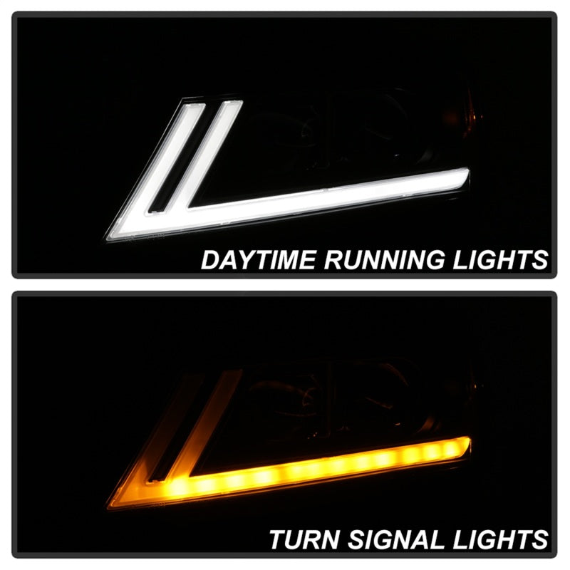 Phares halogènes DRL Proj xTune 14-18 pour Chevy Impala (sauf Limited) - Noir (PRO-JH-CIM15-LB-BK)