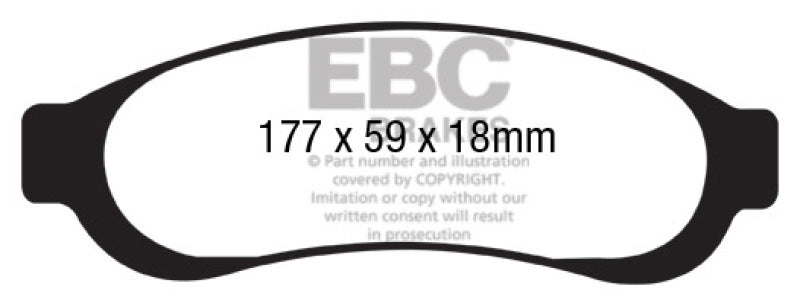 Plaquettes de frein arrière EBC Ultimax2 pour Ford F350 (avec Super Duty) 5.4 DRW 2WD 05-07