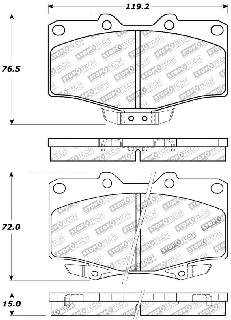 Plaquettes de frein sport StopTech avec cales et matériel - arrière