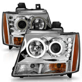 Phares de projecteur ANZO 2007-2013 Chevrolet Avalanche avec halo chromé