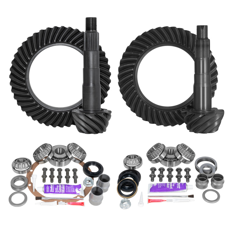 Yukon Gear Ring & Pinion Gear Kit Package Front & Rear with Install Kits - Toyota 8in/8IFS