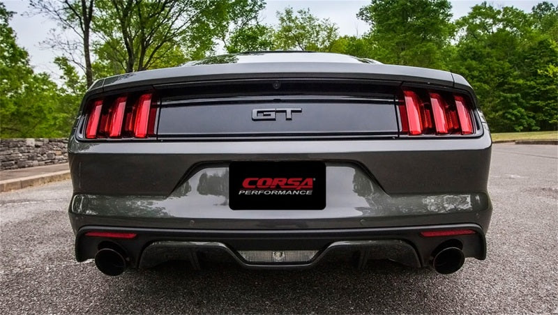Échappement arrière Corsa 2015 Ford Mustang GT 5.0 3 pouces avec double embout noir (Touring)