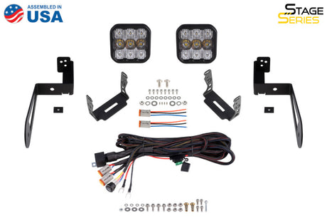 Kit d'éclairage LED pour pare-chocs Jeep JK Wrangler SS5 07-18 de Diode Dynamics - Jaune Pro Driving