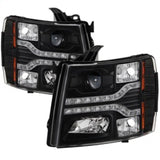 Phares de projecteur Spyder Chevy Silverado 1500 07-13 V2 - LED DRL - Noir PRO-YD-CS07V2-DRL-BK