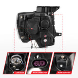 Phares de projecteur ANZO 2009-2014 Ford F-150 avec interrupteur en U noir et ambre