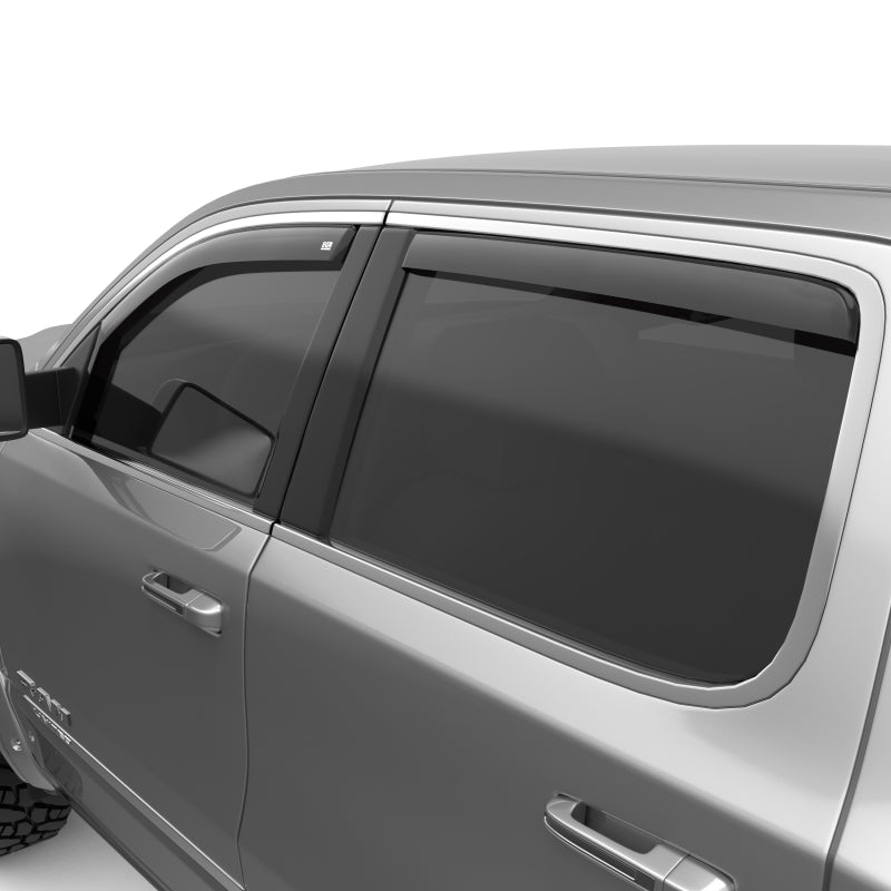 EGR 2019 Dodge Ram 1500 Quad Cab SlimLine In-Channel WindowVisors Set of 4 - Dark Smoke