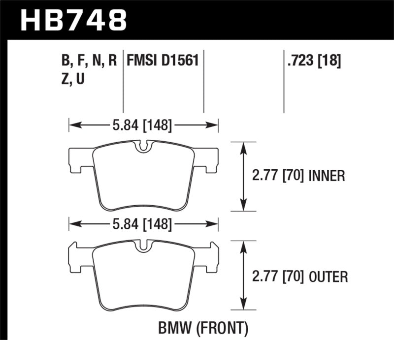 Plaquettes de frein avant HPS Hawk 13-14 BMW 328i/328i xDrive / 2014 428i/428i xDrive