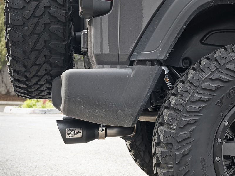 Échappement Cat-Back aFe Rebel Series 2,5 pouces 304 SS avec embouts noirs 2018+ Jeep Wrangler (JL) V6 3,6 L