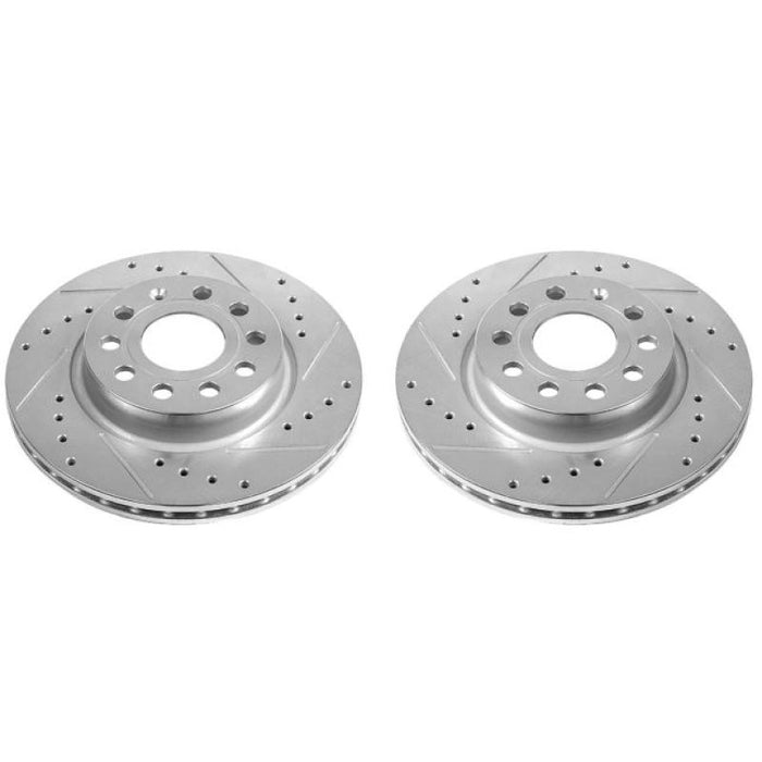 Rotors avant percés et rainurés Power Stop pour Volkswagen Golf 2014 Evolution - Paire