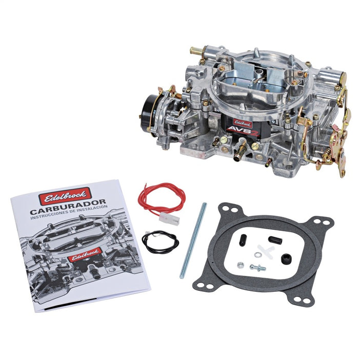 Carburateur Edelbrock AVS2 500 CFM avec starter électrique finition satinée (sans EGR)