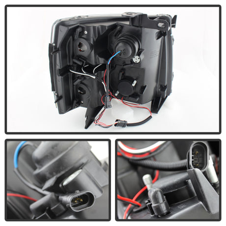 Phares de projecteur Spyder Chevy Silverado 1500/2500 07-13 LED Halo LED Blk Smke PRO-YD-CS07-HL-BSM