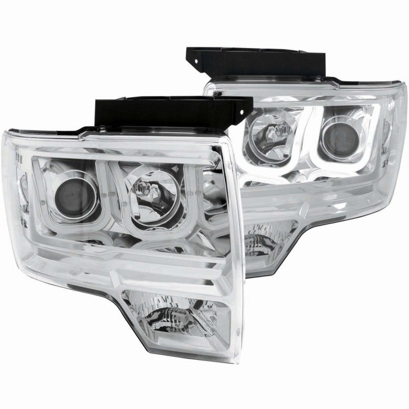 Phares de projecteur ANZO 2009-2014 Ford F-150 avec barre en U chromée