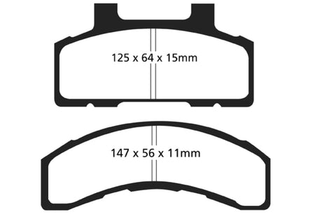 Plaquettes de frein avant EBC Greenstuff pour Buick Century 2.2 93-96