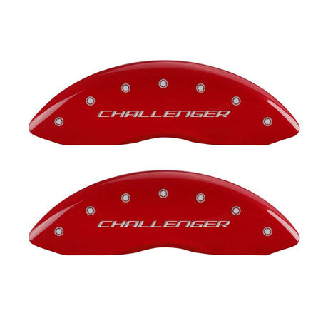 Couvre-étriers MGP 4 gravés avant et arrière bloc/Challenger finition rouge argent ch