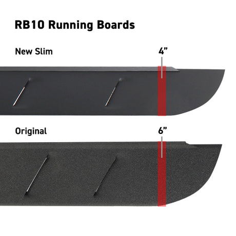 Marchepieds minces Go Rhino RB10 - Universel 87 po - Revêtement de caisse