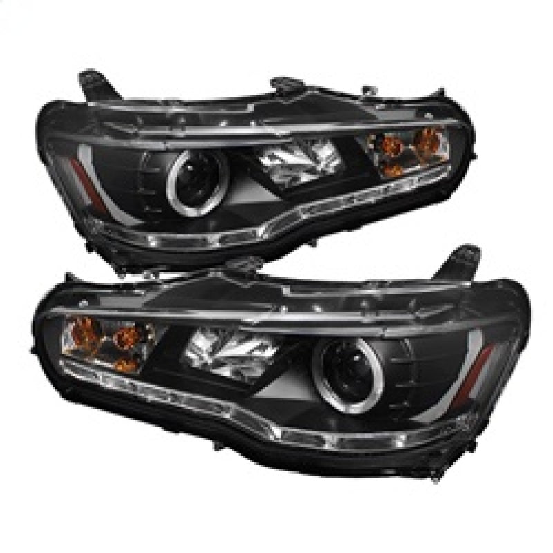 Projecteur Spyder Mitsubishi Lancer/EVO-10 08-14 Modèle halogène - LED Halo DRL Blk PRO-YD-ML08-DRL-BK