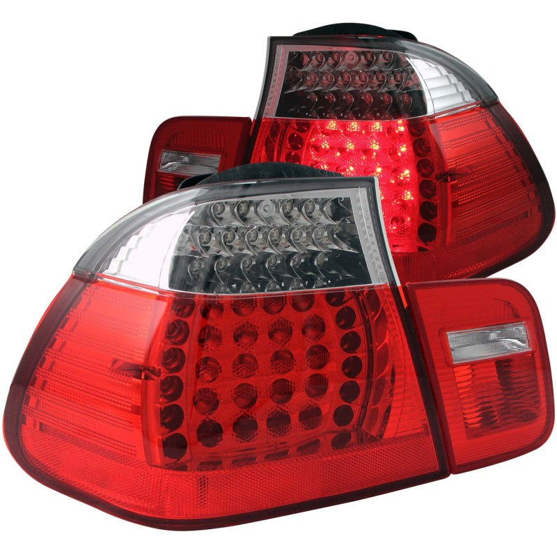 Feux arrière à LED ANZO 2002-2005 BMW Série 3 E46 Rouge/Clair