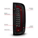 Feux arrière à LED ANZO 15-21 GMC Canyon avec barre lumineuse rouge, boîtier noir, lentille fumée