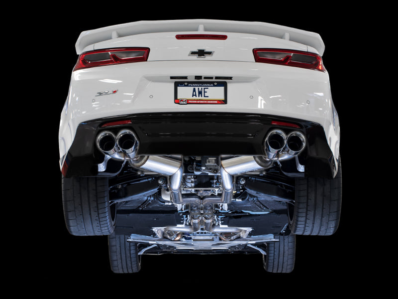 AWE Tuning 16-19 Chevy Camaro SS Res Cat-Back Exhaust - Édition Touring (Quad Chrome Silver Tips)