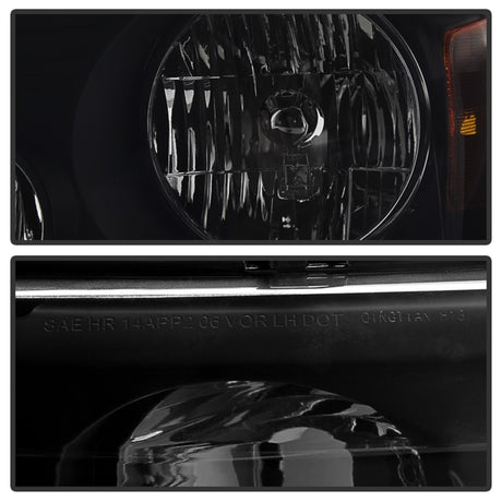 xTune Ford F150 04-08 Amber Crystal Headlights Black Smoked HD-JH-FF15004-AM-BSM