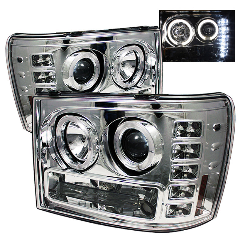 Phares de projecteur Spyder GMC Sierra 1500/2500/3500 07-13 LED Halo- LED Chrome PRO-YD-GS07-HL-C