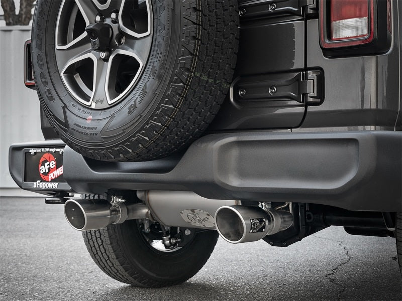 aFe Rebel Series 2.5in 409 SS Cat-Back Exhaust w/ Polished Tips 2018+ Jeep Wrangler (JL) V6 3.6L