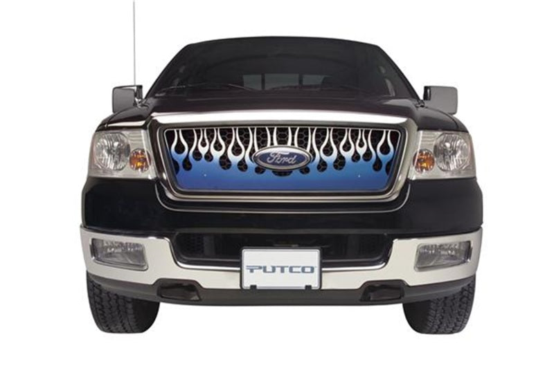 Grilles en acier inoxydable Putco 07-10 GMC Sierra HD Flaming Inferno - Bleu (peint)