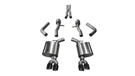 Échappement sport double sortie arrière Corsa 15-17 Dodge Challenger Hellcat avec embouts noirs de 3,5 pouces