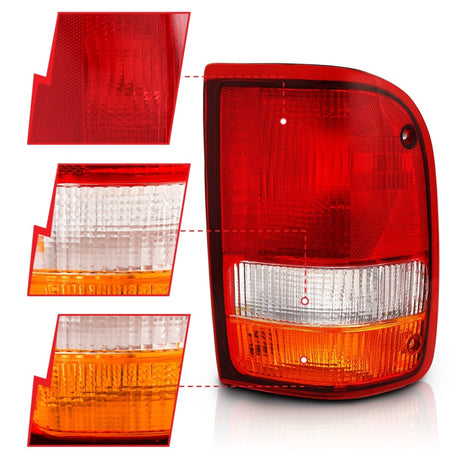 Feu arrière ANZO 1993-1997 Ford Ranger Rouge/Cear (OE)