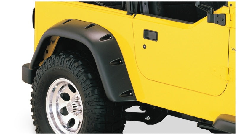 Bushwacker 97-06 Jeep TJ Fender Flares Grand Pack de conversion de poche Euro Ribicon - Noir