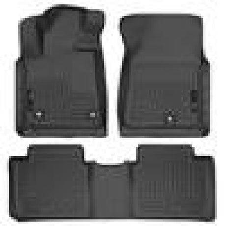 Revêtements de sol avant et 2e siège noirs Husky Liners 2014 Toyota Tundra Double Cab Pickup WeatherBeater