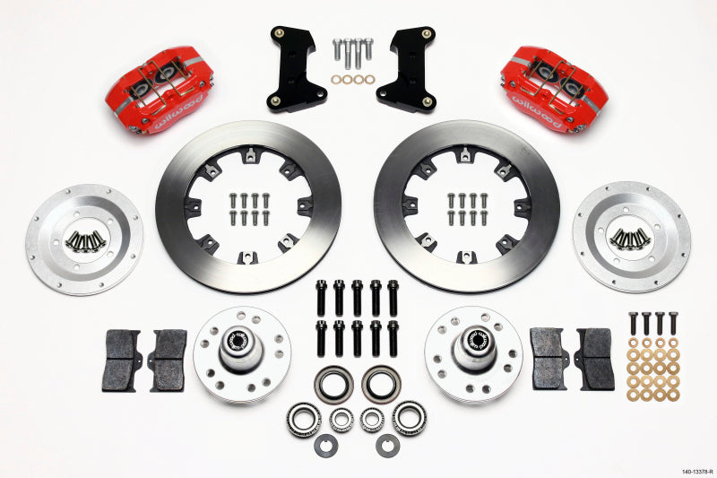 Kit de soufflet anti-poussière avant Wilwood Dynapro 12,19 pouces rouge 74-80 Pinto/Mustang II Axe de disque uniquement