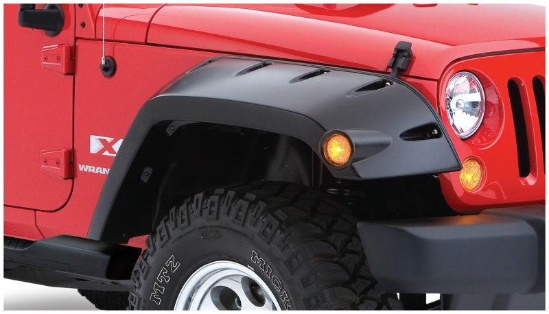 Bushwacker 07-18 Jeep Wrangler Max Pocket Style Flares 2 pièces Couverture étendue - Noir