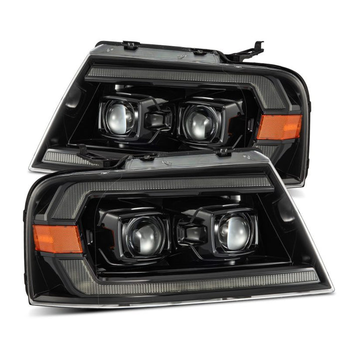 Phares de projecteur AlphaRex 04-08 Ford F150 PRO-Series chromés avec signal séquentiel et DRL