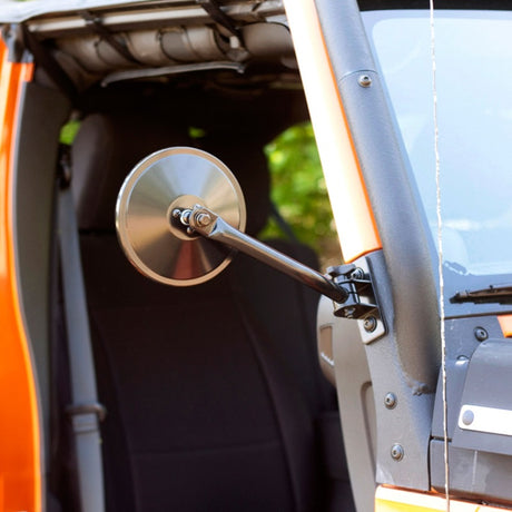 Rétroviseur rond noir à dégagement rapide Rugged Ridge 97-18 Jeep Wrangler