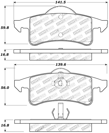 StopTech Sport Brake Pads w/Shims and Hardware