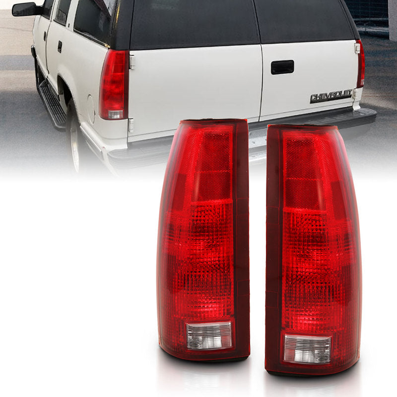 Feu arrière ANZO 1988-1999 Chevy C1500, lentille rouge/transparente avec circuit imprimé (remplacement OE)