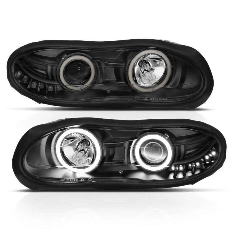 Phares de projecteur ANZO 1998-2002 Chevrolet Camaro avec halo noir