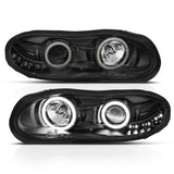 Phares de projecteur ANZO 1998-2002 Chevrolet Camaro avec halo noir