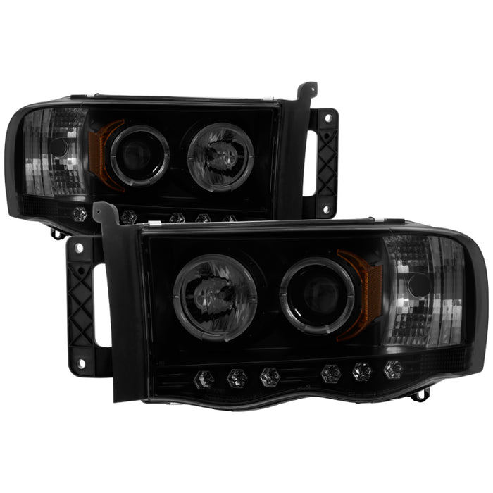 Phares de projecteur Spyder Dodge Ram 1500 02-05 03-05 LED Halo LED Blk Smke PRO-YD-DR02-HL-BSM