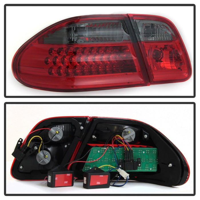 Xtune Mercedes Benz W210 Classe E 96-02 Feux arrière à LED Fumée rouge ALT-CL-MBW210-LED-RSM