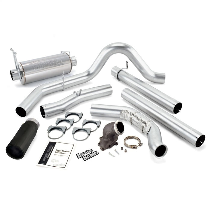 Banks Power 99 Ford 7,3 L avec Cat Conv Monster Exhaust avec Power Elbow - Échappement simple SS avec embout noir